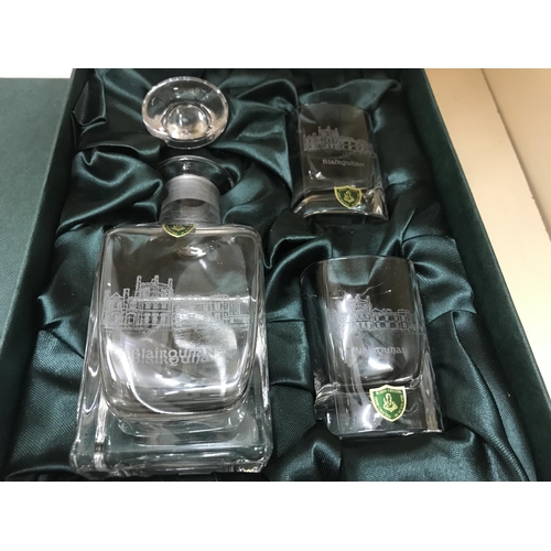 259 - Burns Crystal petite decanter & shot glasses set, boxed