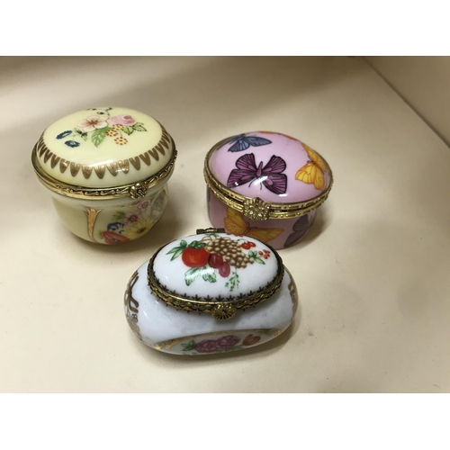 122 - 3 x Enamelled Trinket boxes