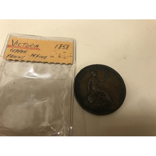 74 - Victorian Copper Penny 1858