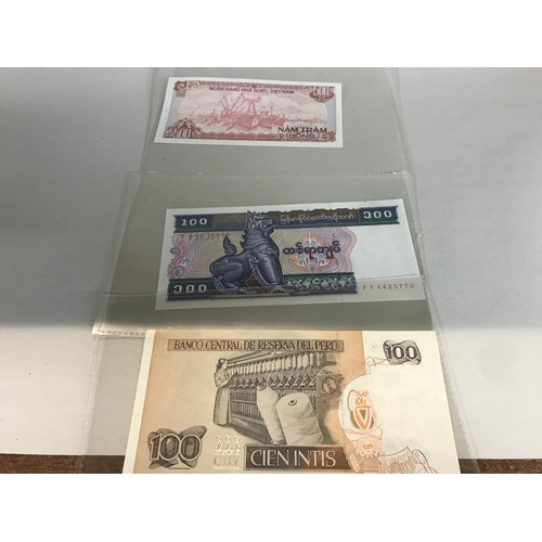 159 - 3 x World Banknotes - Myanmar, Peru & Vietnam