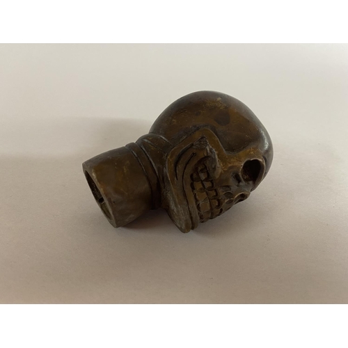 109 - Bronze Walking Stick top in form of a Skull