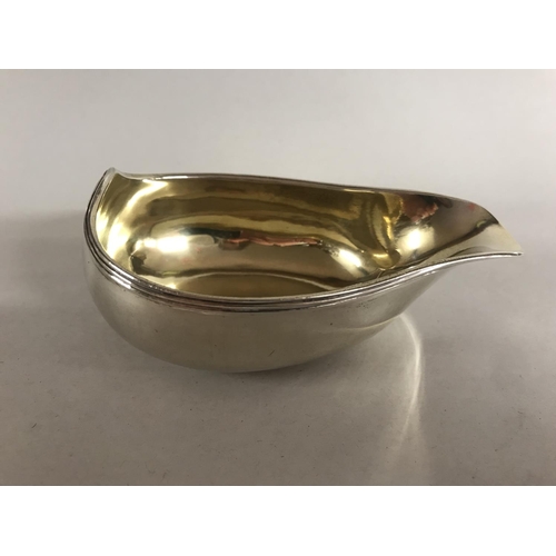 44 - Hall marked Silver Pax Boat with gilded interior, 4