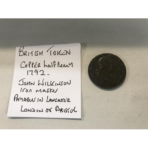 27 - 1792 Wilkinson Half Penny Trade Token