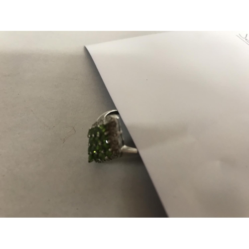 86 - Sterling Silver 925 Peridot Ring, size O