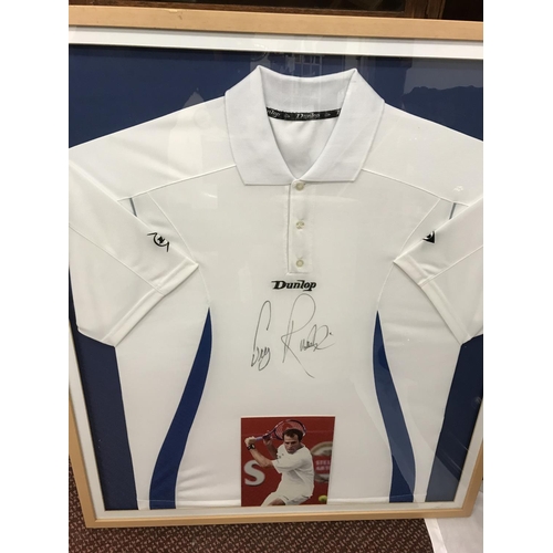 306 - Greg Rusedski Signed, Framed & Glazed Shirt - COLLECTION ONLY