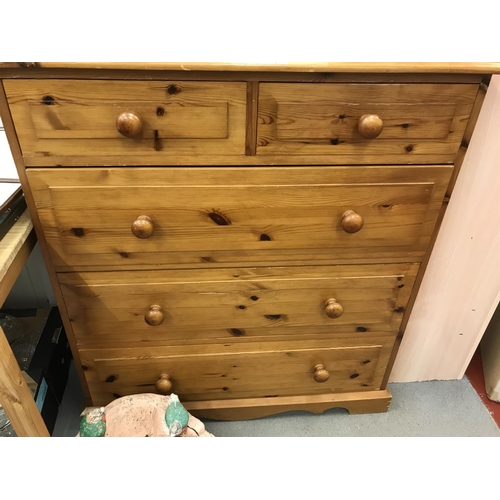 308 - Pine 2 over 3 Chest of Drawers, 42