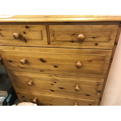 308 - Pine 2 over 3 Chest of Drawers, 42