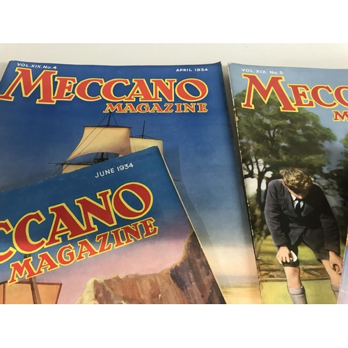 282 - 4 x 1934 Large Size 'Meccano' Magazines