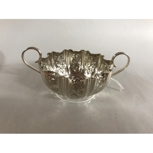 61 - Hall marked Silver 2-handled bowl (3