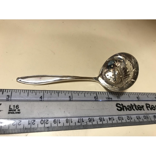 63 - Hall marked Silver Sifter Spoon, Sheffield 1952 by Cooper Bros. & son