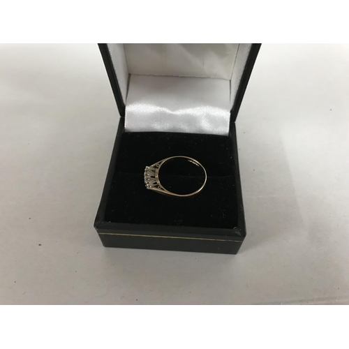 193 - 9ct Gold 3 Diamond Ring, size J