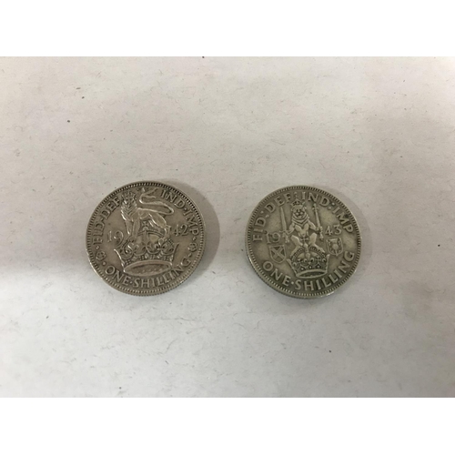 147 - 1942 & 1943 Silver One Shilling Coins