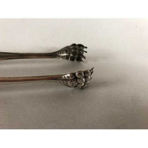 191 - Antique Lion Paw Sugar Tongs