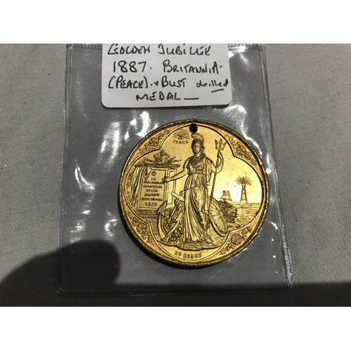 100 - Queen Victoria Golden Jubilee Medal 1887 (drilled)