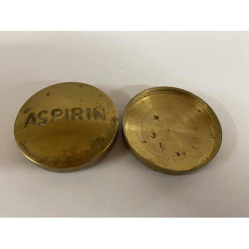 105 - Antique Brass 'Aspirin' Pill Box