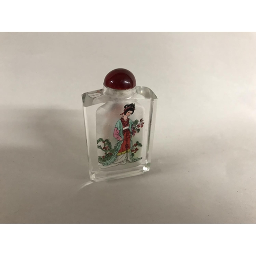 65 - Chinese inside painted Scent Bottle - Geisha scenes