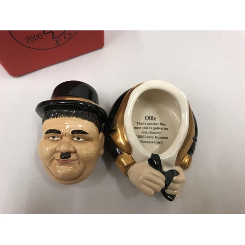 3 - Kevin Francis boxed Face Pot - Oliver Hardy