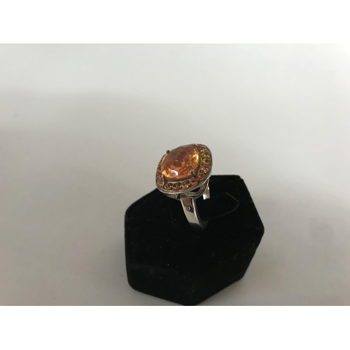 282 - 925 Silver Red Pashca Quartz Ring, size N