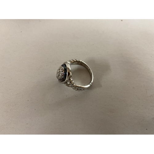 7 - 925 Silver & Diamond Ring, size M