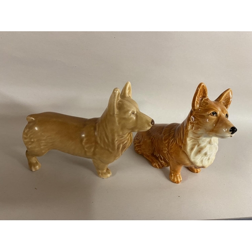 298 - 2 x Sylvac Corgi Dogs