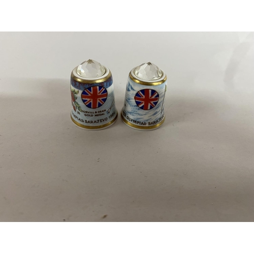 51 - 2 x 1984 Winter Olympic Thimbles