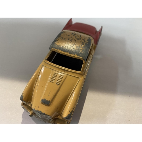 56 - Dinky Studebaker Golden Hawk, model 169 - Box Worn, Car Very Playworn, no windows