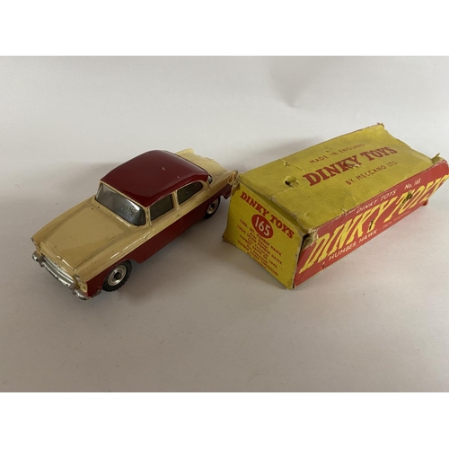 57 - Dinky Humber Hawk, model 165 - Box Worn & Car Playworn