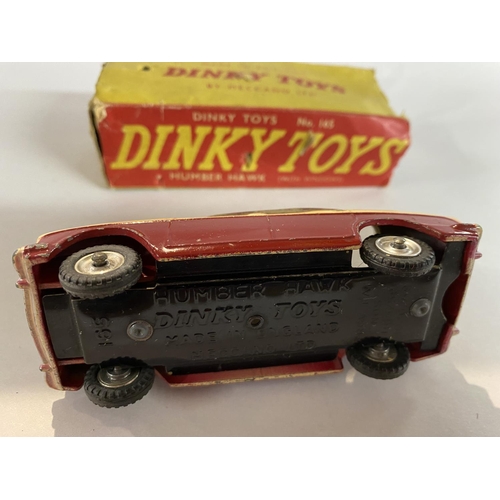 57 - Dinky Humber Hawk, model 165 - Box Worn & Car Playworn