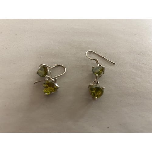 45 - Sterling Silver & Peridot Earrings