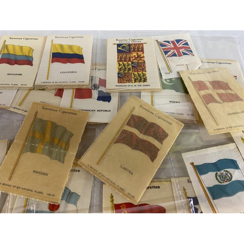 233 - Quantity of approx. 35 Kensitas Silk Cigarette Cards - Flags