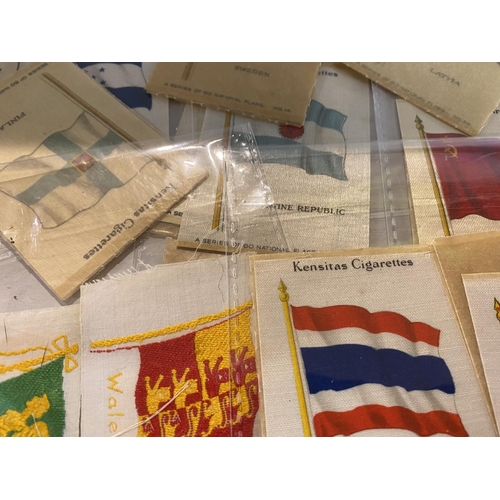 233 - Quantity of approx. 35 Kensitas Silk Cigarette Cards - Flags