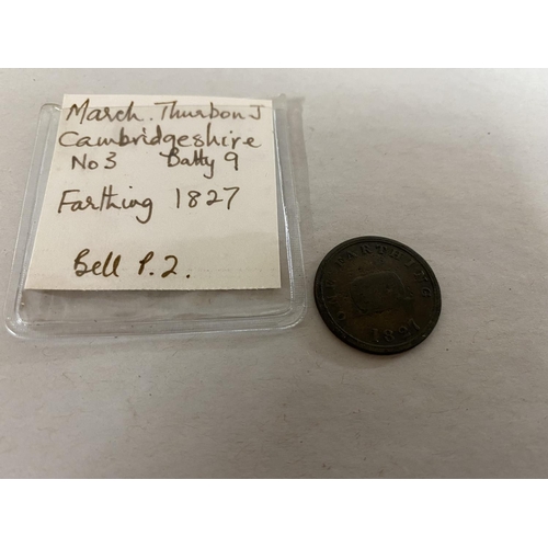 166 - Thurbon Grocer / Brewer 1827 Farthing Coin / Token