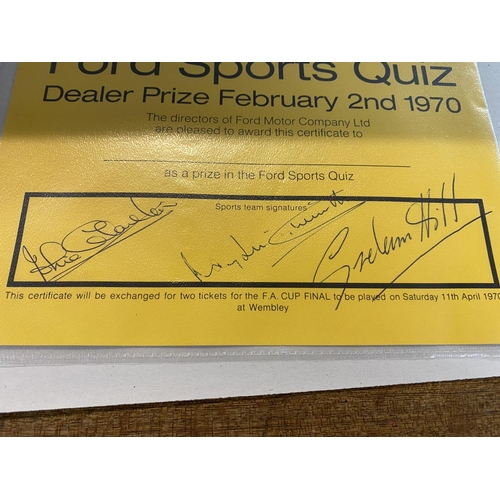 67 - Sports Quiz Sheets 1970, signed by 3 inc. Graham Hill