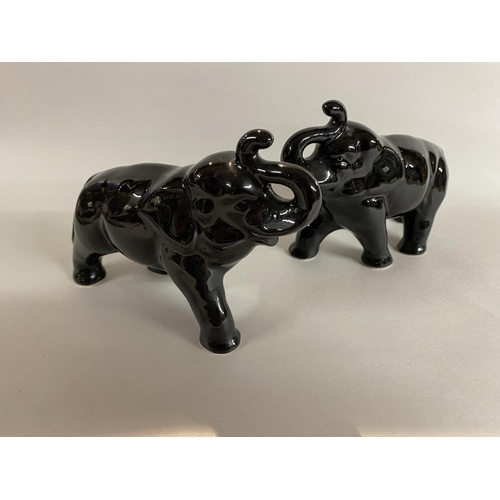 213 - 2 x Black Sylvac small size Elephants