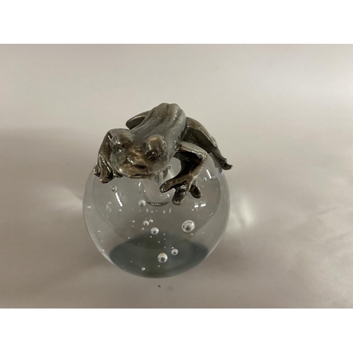 99 - Frog glass Paperweight