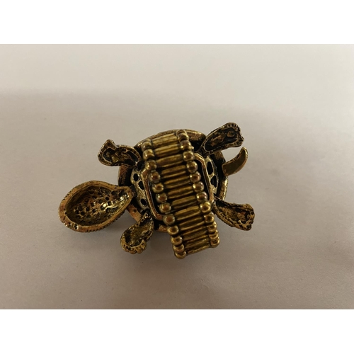 90 - Costume Jewellery Flexi band Ring - Tortoise