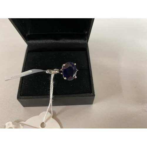 111 - Sterling Silver 4.79ct Sapphire Ring, limited edition with certificate, size T