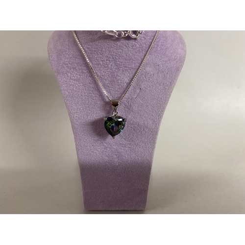 118 - 925 Silver & Mystic Topaz Pendant & Chain