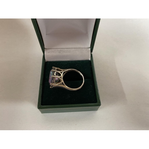 16 - 925 Silver & 5ct Mystic Quartz Ring