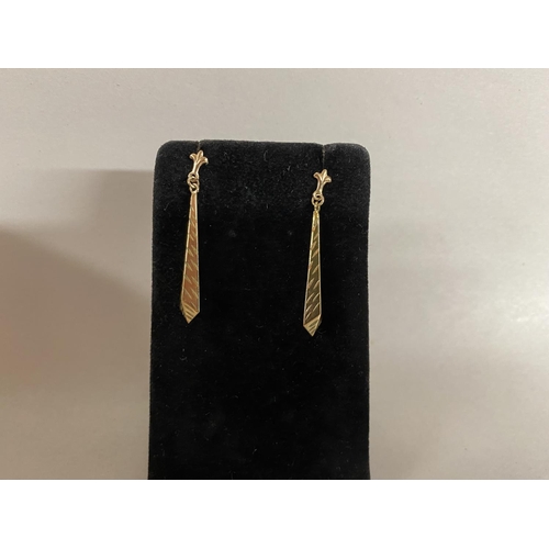 17 - 9ct Gold pair of Long Earrings