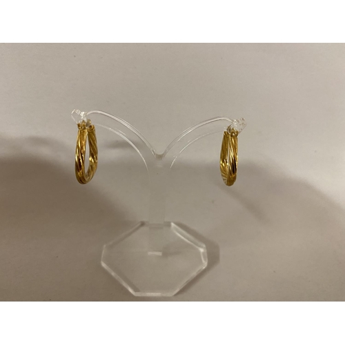 18 - 9ct Gold pair of Hoop Earrings, 1.5g weight