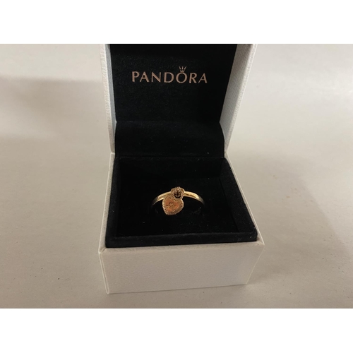 278 - Pandora Ale Met Padlock Ring, size 52 (K-L)