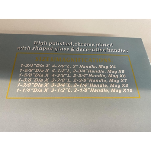 158 - Magnifying Glass boxed set of 6 - All different strengths