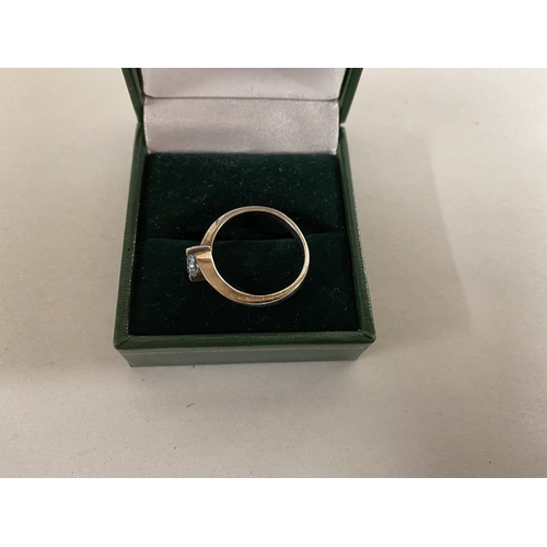 127 - 925 Silver & Blue Topaz Ring, size O