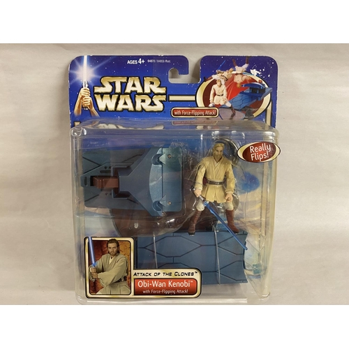 258 - Star Wars - Attack of the Clones - Obi Won Kenobi with Force Flipping Action c2002