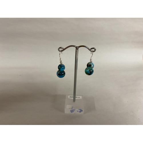 260 - 925 Silver & Harlequin Jade Earrings