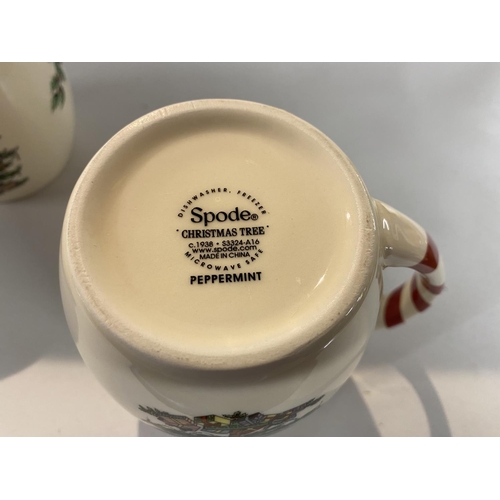 173 - Pair Spode Christmas Tree Peppermint Mugs