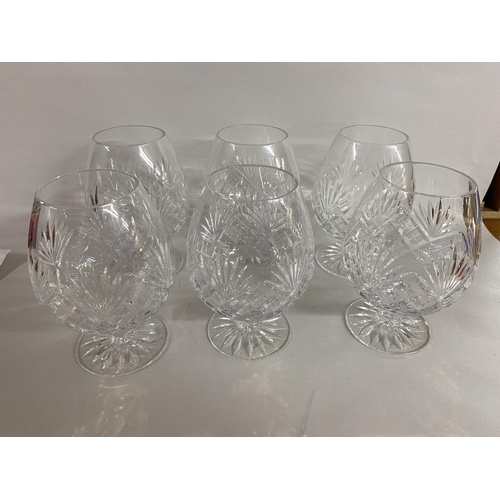 33 - Set of 6 Royal Doulton Crystal Brandy Glasses