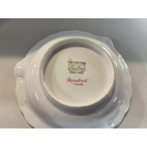 88 - Pair Shelley Rosebud Ashtrays, 10cm