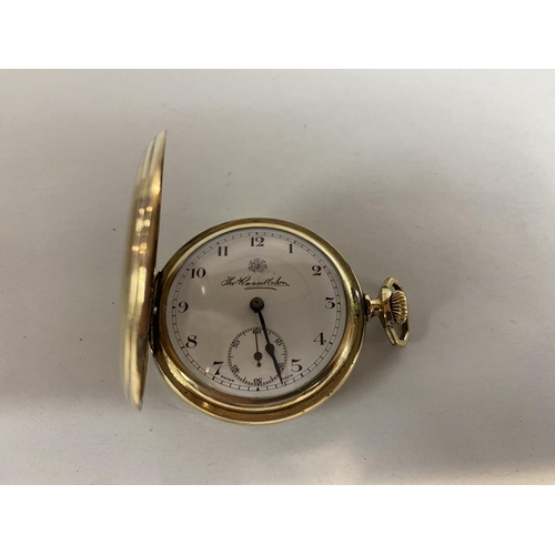 61 - Thomas Russell Rolled Gold Full Hunter Pocket Watch in GWO